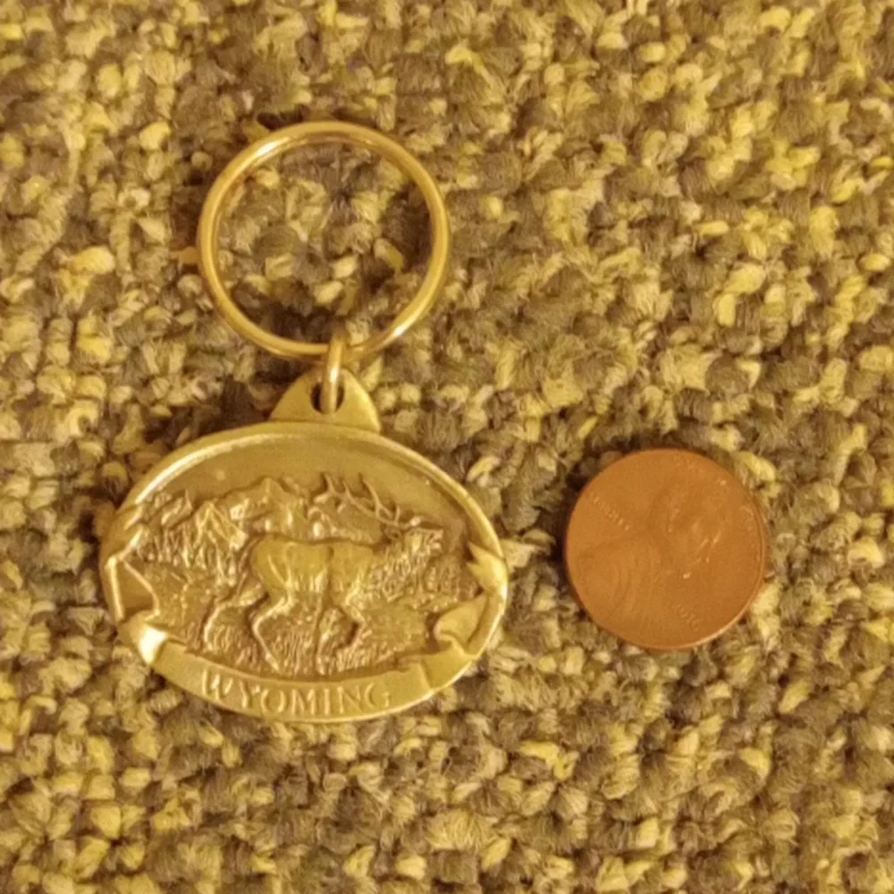 Wyoming Vintage silver tone keychain